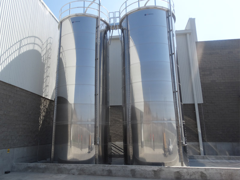 Bolted stainless steel silo 75 tons