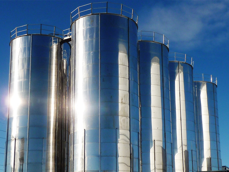 Bolted stainless steel silo 320 tons